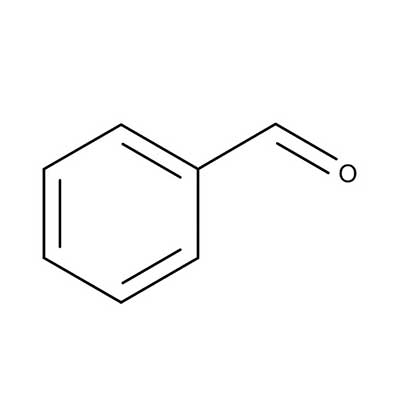 فرمول ساختاری بنزالدئید  benzaldehyde 